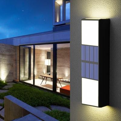 Double Sided LED Wall Lamp Square up Down Solar Lights