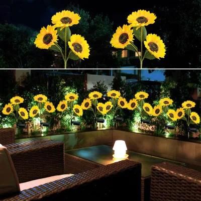 Upgraded LED Solar Sunflower Garden Lights Outdoor Decorative IP65 Waterproof Patio Yard Pathway Solar Landscape Lawn Light