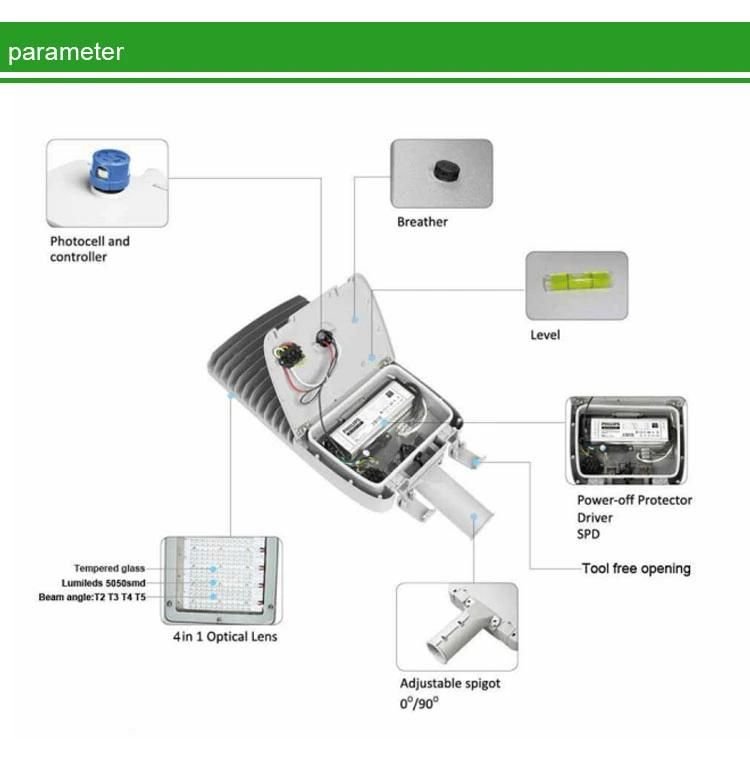 50W 2019 New Modular IP66 Ik10 Waterproof Outdoor LED Street Light