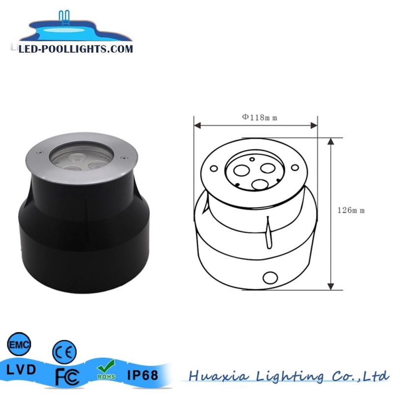 9W Waterproof Stainless Steel LED Color Recessed Underwater Light