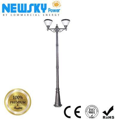 2.6m Solar LED Street Light with Post Double Lights