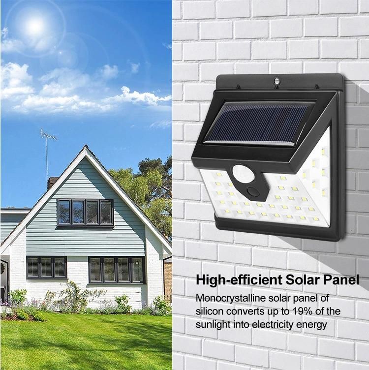 High Quality Solar Power LED Wall Lamp Security Waterproof Motion Sensor Garden Lights Outdoor Solar Wall Light for Emergency