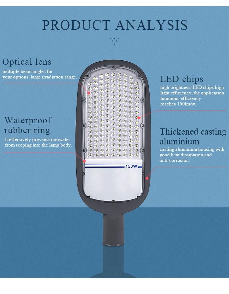 CE EMC OEM ODM Slim 100W Outdoor LED Street Light