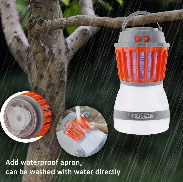 Waterproof IP67 USB Powered UV LED Outdoor Camping Light & Mosquito Killer Trap Lamp with Solar Panel