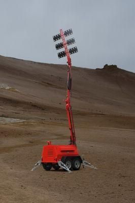 Australia dual Axles Kubota Engine 10m Hydraulic Folded Mast Lighting Plant