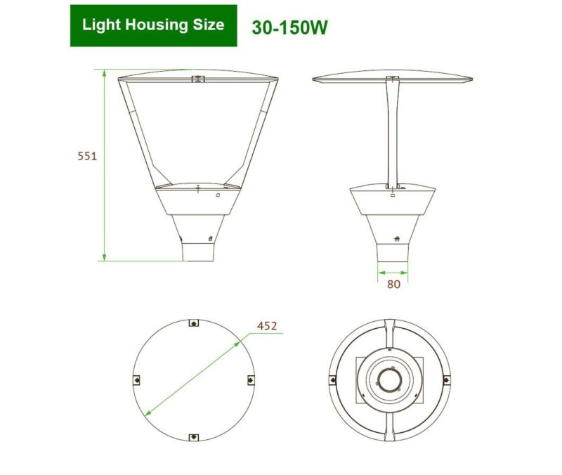 10 Years Warranty 30W IP66 Outdoor Beautiful LED Street Garden Yard Light