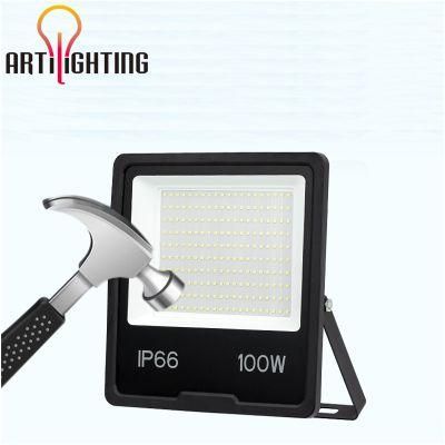 PIR Sensor IP65 IP66 Outdoor 100 Watt Focus LED Flood Light with Solar Panel