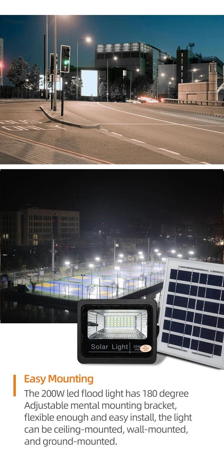 Reflectores 50W Motion SMD Rechargeable Solar Flood Lamp with 300W Panel Flood Light