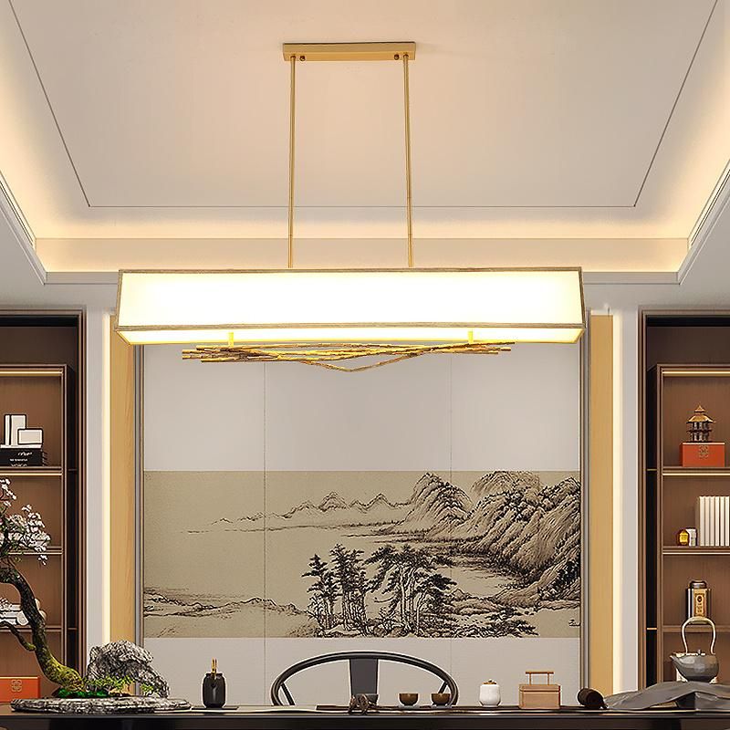 2022 Wholesale Chinese Chandelier Lighting Soft Lighting Classic Modern LED Long Rectangle Pendant Light