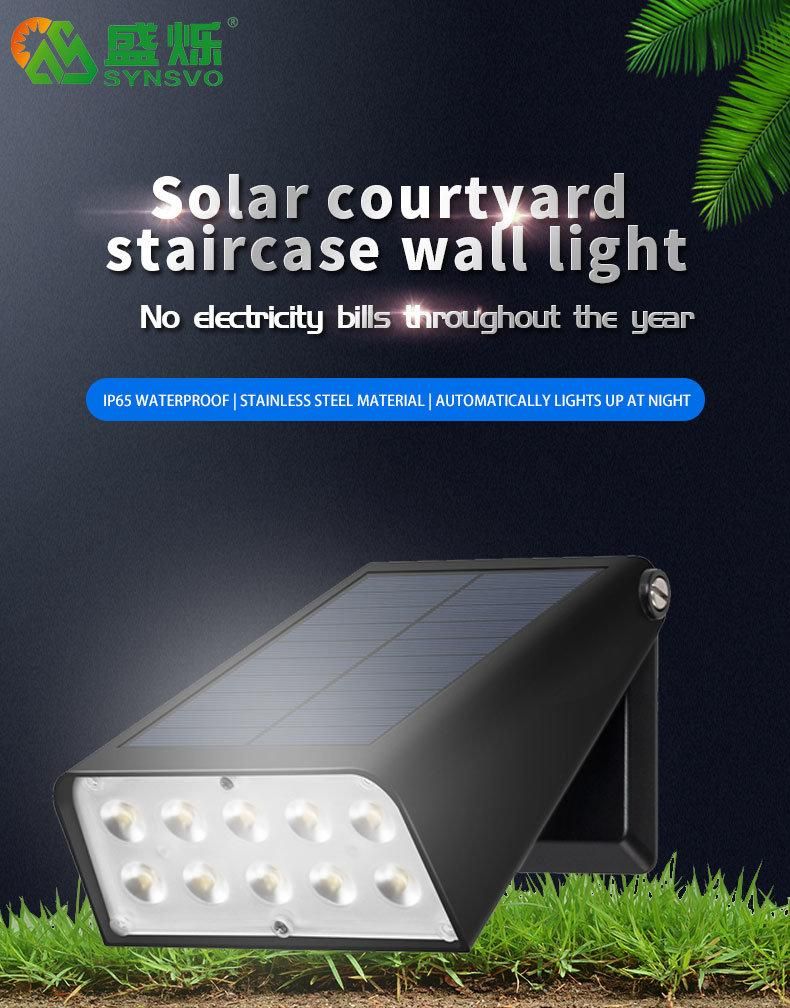 Solar Wall Lights 10LEDs Wireless Waterproof Outdoor Solar LED Light