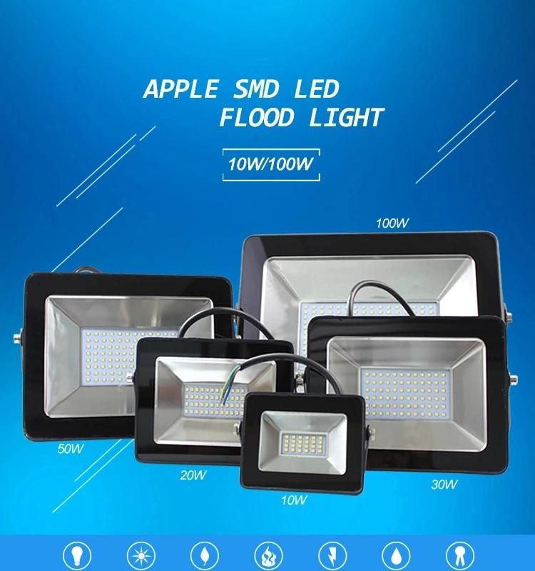 Distributor Factory Exports Saso UL CB Water Proof 10W - 100W IP66 Industrial LED Flood Light Made in China for Outdoor, Street, Garden, Park, Exterior Lighting