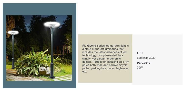 Aluminum Outdoor IP65 Waterproof 40W 60W 80W 100W Park Street Garden Lamp LED Garden Light