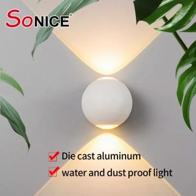 High Luminous Household Hotel Corridor Garden Die Casting Aluminium Ball Shape LED Wall Mount Light