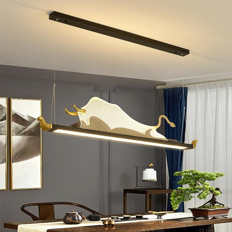 2022 Hot Fancy Copper Bull Shape Modern Hotel Decoration Crystal Pendant Light