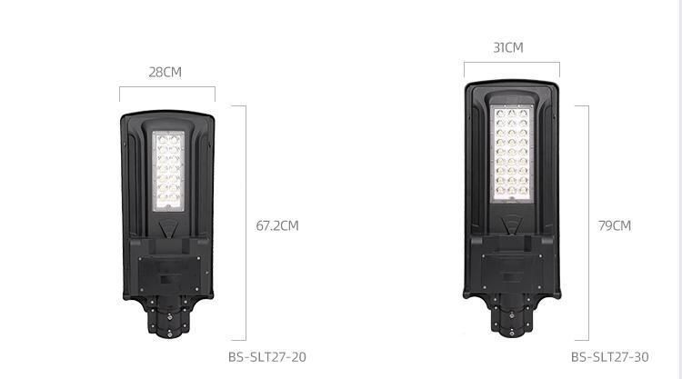 Bspro Competitive Price Waterproof IP65 LED Outdoor Lighting 20W All in One Solar Street Lights