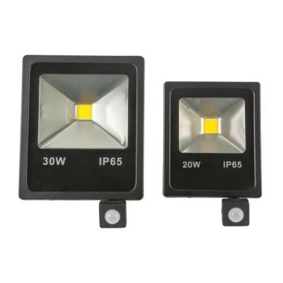 Daylight (5000K) Aluminum Waterproof LED Flood Light with Sensor 20W 100lm/W IP65