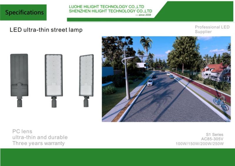 Die-Casting Aluminum Slim Design Low Price 200W LED Roadway Light