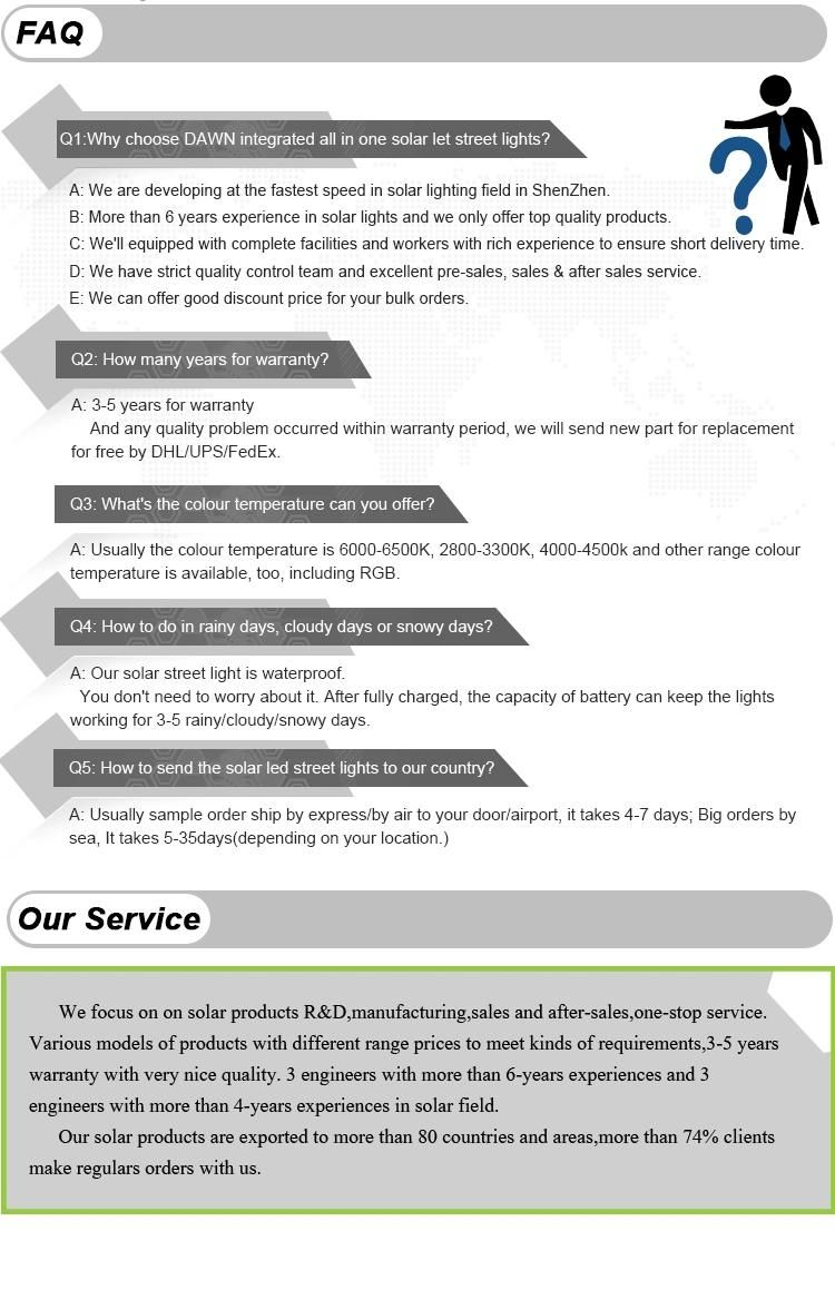 New Design Energy Saving All in One LED Solar Street Light for Government Road Lighting Project with 10 Years Production Experience