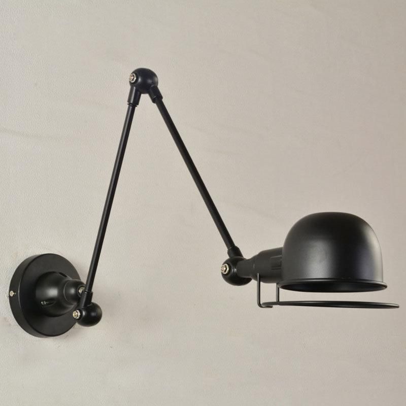 2022 Industrial Black Adjustable Foldable Table Lamp Metal Home Living Room