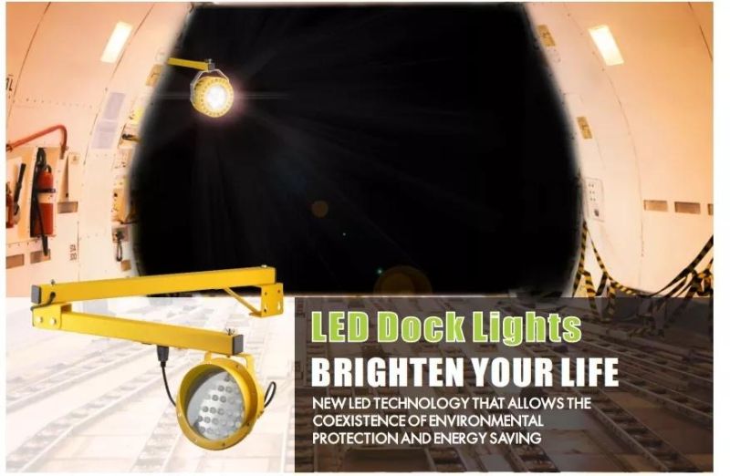 30W Boat Docking Lights 5000K IP65 with Arm 3300lm for Warehouse Lighting