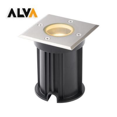 Square 110mm Stainless Steel Frame Inground Light with GU10 Socket CE Approved