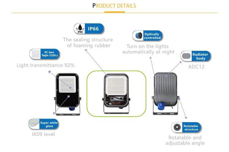 LED Floodlight 130lm/W Road Project Lighting LED Spot Lights IP66 5 Years Warranty LED Lamp Outdoor 50W 100W 200W LED Flood Light