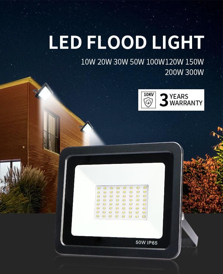 Outdoor Rechargeable High Power LED Flood Light 200W IP67 Ultra Thin Flood Lights