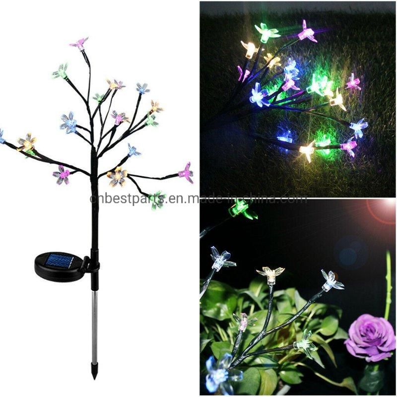 Solar Powered Cherry Flower Shape Lantern Outdoor Waterproof Yard Lawn Landscape Garden Decoration Lamp Hot LED Garden Light