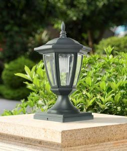 High-End Solar LED Column Head Garden Light with High Efficiency 4 Side Charging