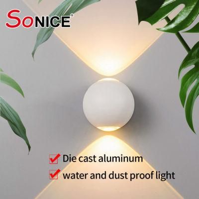 High Luminous Household Hotel Corridor Garden Die Casting Aluminium Ball Shape LED Wall Spot Lights