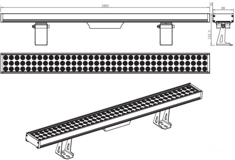 High Quality 108W Linear LED Wall Washer Light Bar IP65 Architectural New Design Light Outdoor LED Wall Washer