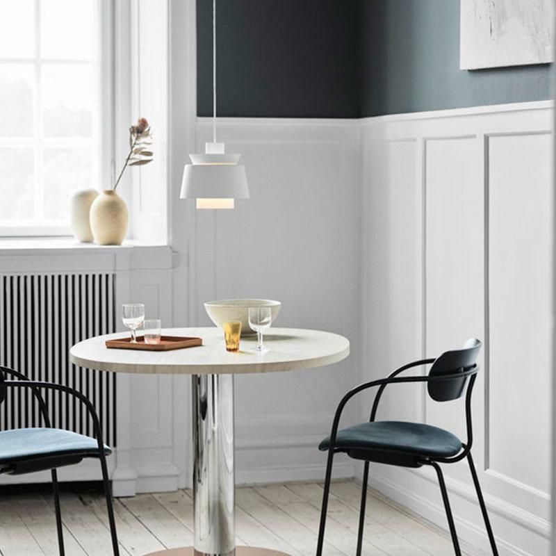 2022 White Body Modern Simple Hanging Lamp Dining Room Kitchen Iron LED Pendant Light