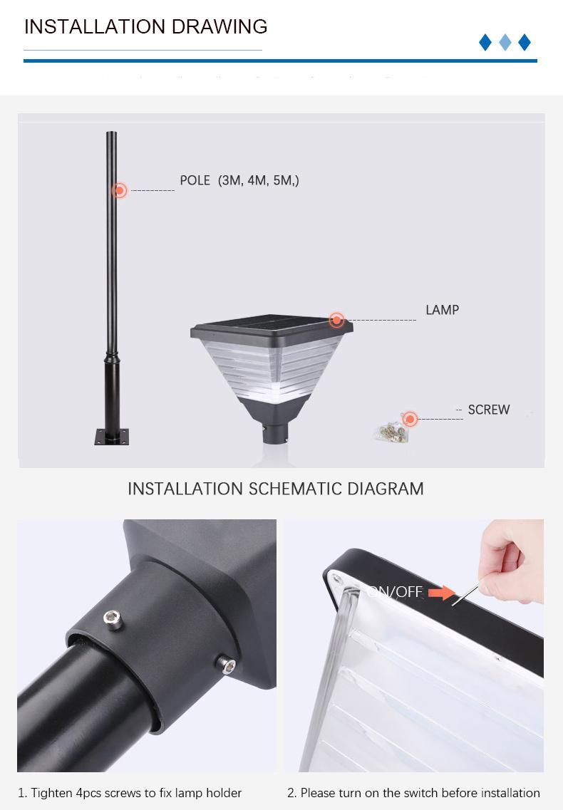 2022 Popular Outdoor IP65 Die-Casting Aluminum LED Courtyard Solar Garden Street Lights Lamp Solar Light