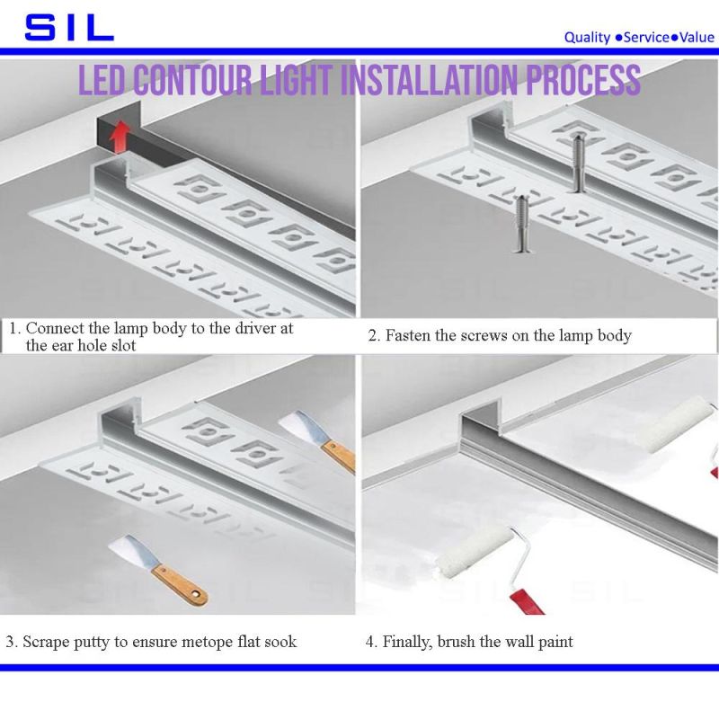 LED Linear Light 12W 24V Multiple Embedded Angle Installation LED Contour Light LED Wash Light