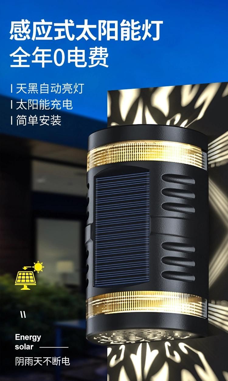 Garden Courtyard LED Solar Garden Light Wall Mount Lamp