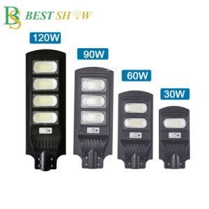 Wholesale High Quality 30W 60W 90W 120W Lithium Battery Solar Outdoor Wall Light LED Street Light
