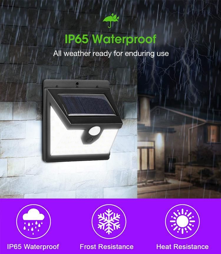 Waterproof IP65 Light Sensor Wall Lamps 73 LED Solar Wall Garden Light