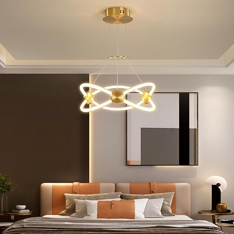 2022 Chain Dimmable Modern Luxury Aluminum Ceiling Crystal LED Contemporary Pendant Lights