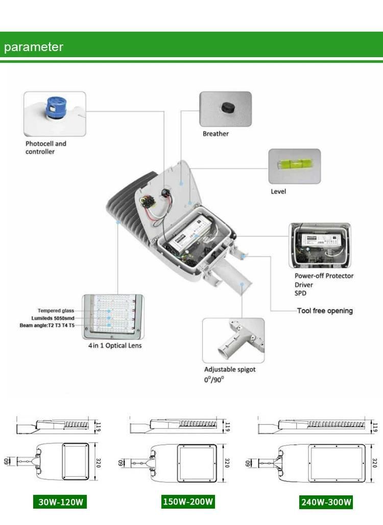 40W 60W 80W 100W 150W 180W with Factory Price, CB ENEC Ce IP65 LED Street Light