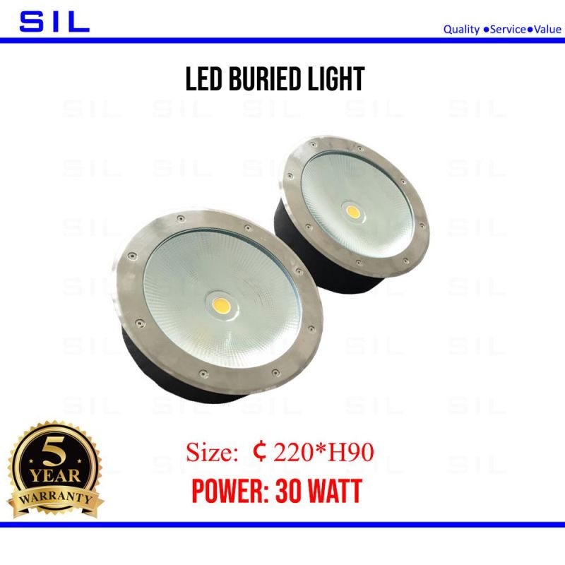 IP68 Waterproof LED Underground Light 30W Outdoor Ground Garden Path Floor Buried Spot Landscape