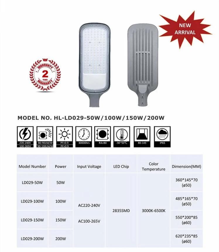90-100lm/W AC100-265V 2 Years Warranty Inexpensive 200W LED Street Light