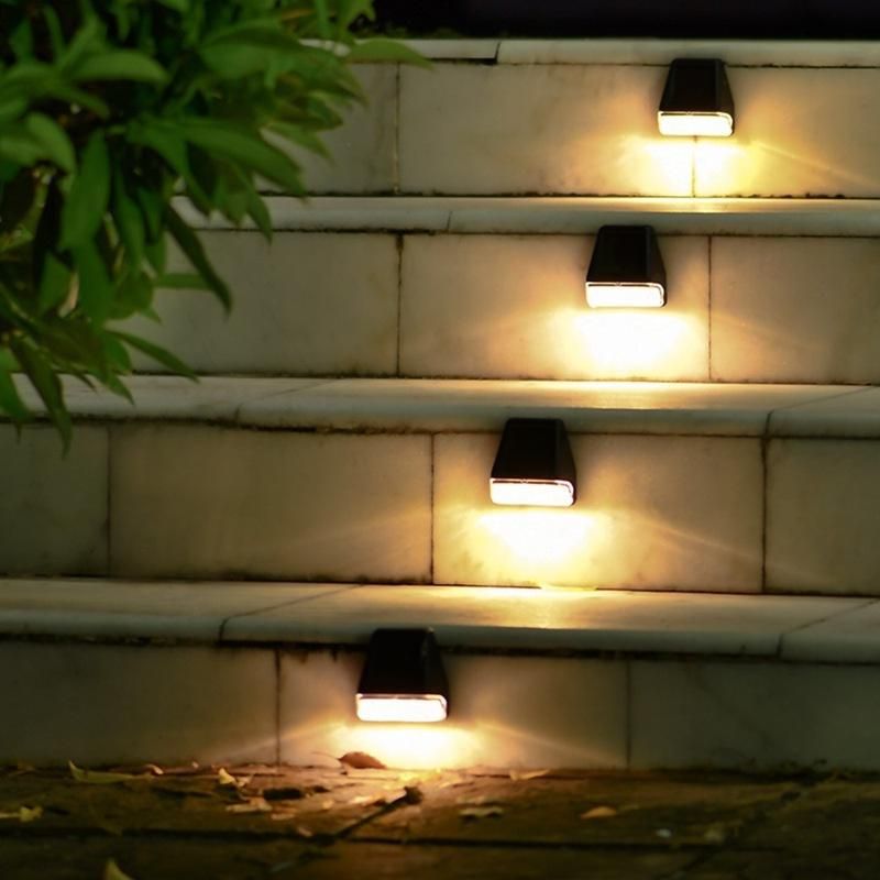 Solar Powered Fence Wall Lights Garden Lamp Step Path Decking Outdoor 2LED Solar Fence Light