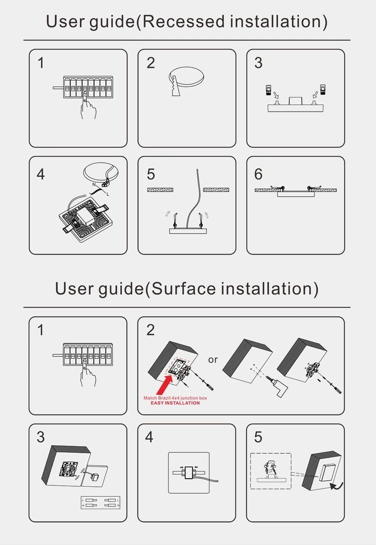 New Design Frameless Square and Round Downlights Indoor Lighting 15W Ceiling Surface Mounted