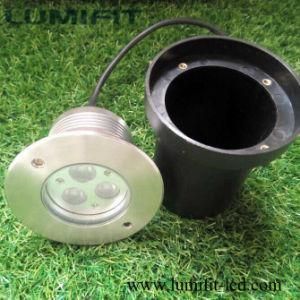 Different Color 3X2w LED Underground Lamp with 8mm Thickness Glass IP67
