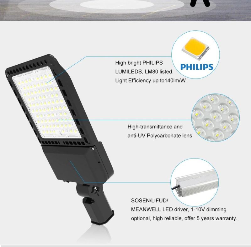 100W 150W 200W 240W 300W LED Parking Lot Lighting New Design 2700-6500K Commercial LED Shoebox Lights