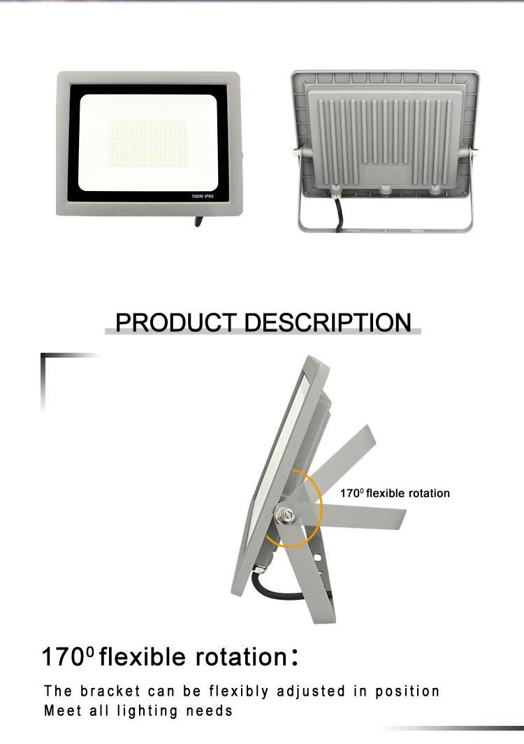 100W Outdoor LED Floodlight 6500K Super Bright Security Light IP65 Waterproof