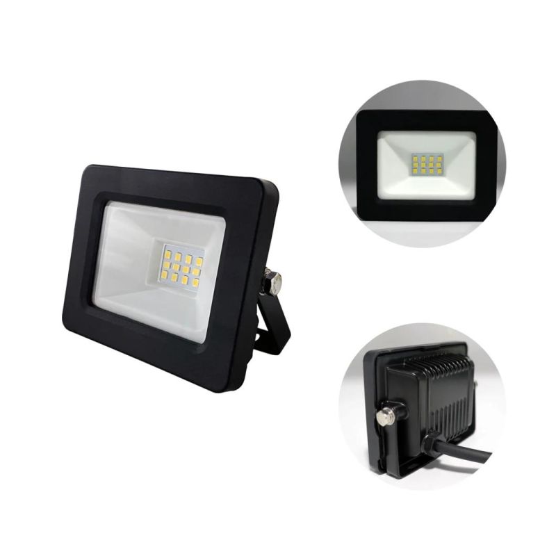 Factory Direct High Quality Outdoor LED Slim Floodlight 10W Waterproof Industrial Lighting IP65 Garden Work Floodlight with CE RoHS ERP Approval