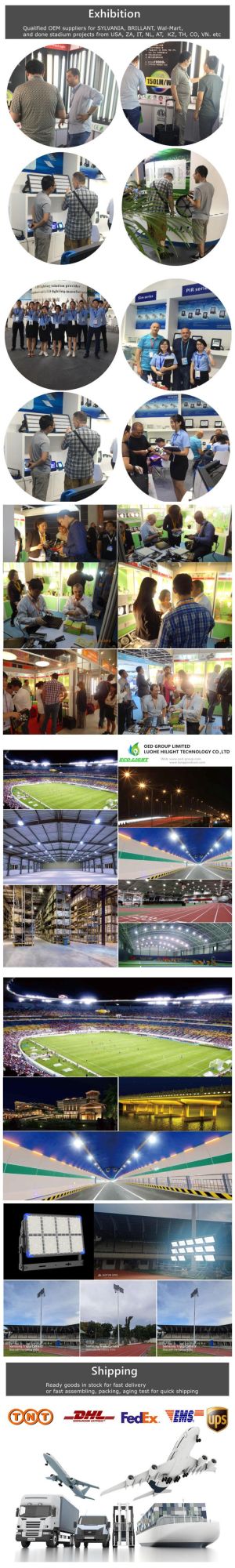 800W 3000-6500K 100-110 Lm/W Stadium Tennis High Mast Light LED Light IP66 Energy Saving