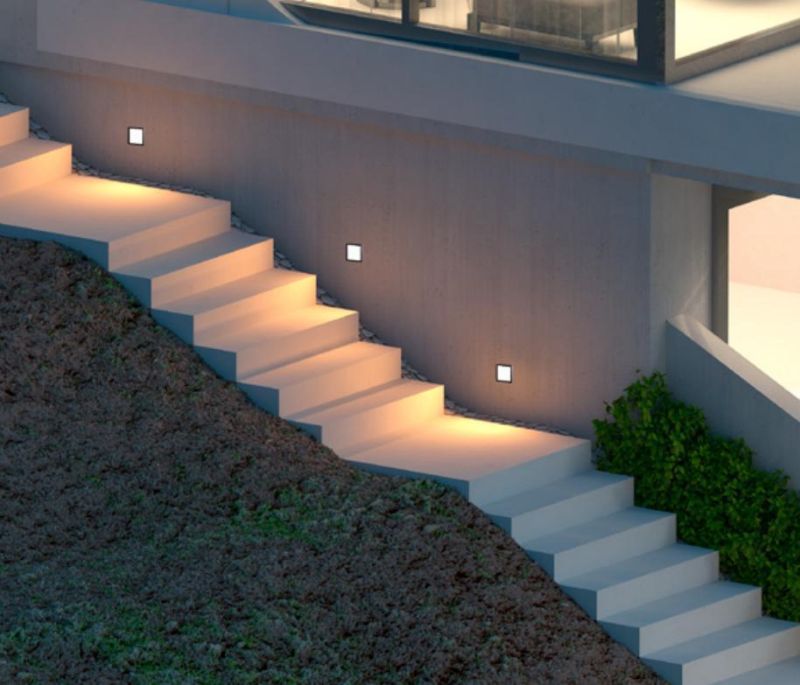 2022 Modern Design Outdoor LED Recessed Wall Light Waterproof Outdoor Conner Lamp with Recessed Installation for Garden Decoration.