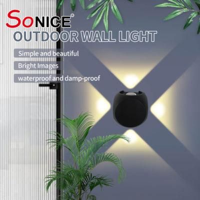 Waterproof High Luminous Garden Die Casting Aluminium Cube Shape RGB Exterior LED Wall Lamp